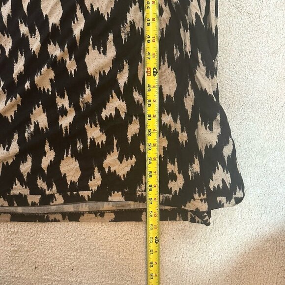 RACHEL Rachel Roy Maxi Dress Women’s XS Cream & Black Print Leather Straps - Picture 8 of 16